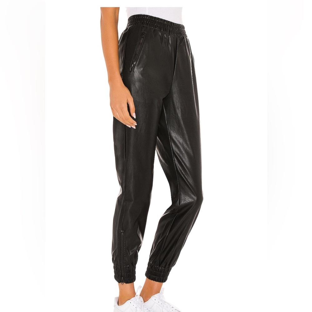 Superdown Faux Leather Jogger Pant In Black - image 3